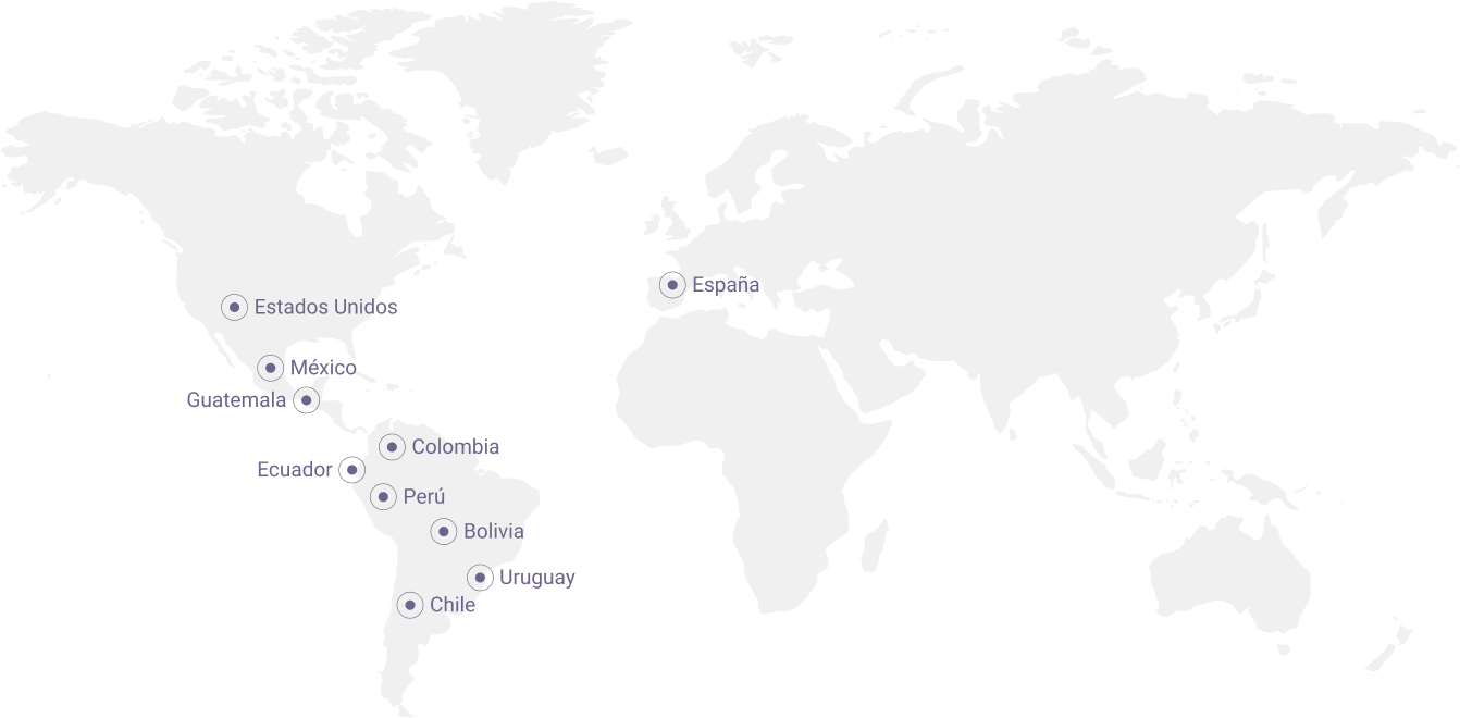 Mapa de países donde UMAAN puede ayudar